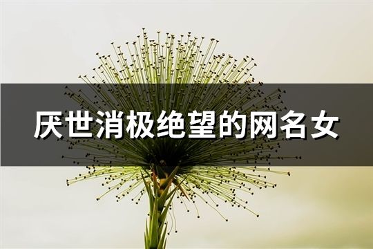 厭世消極絕望的網名女(共73個)