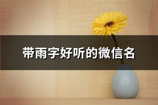帶雨字好聽的微信名(105個(gè))