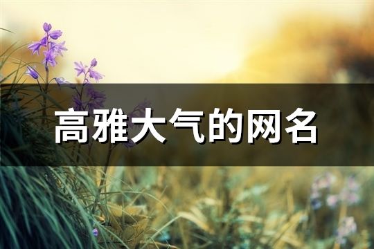 高雅大氣的網名(196個)