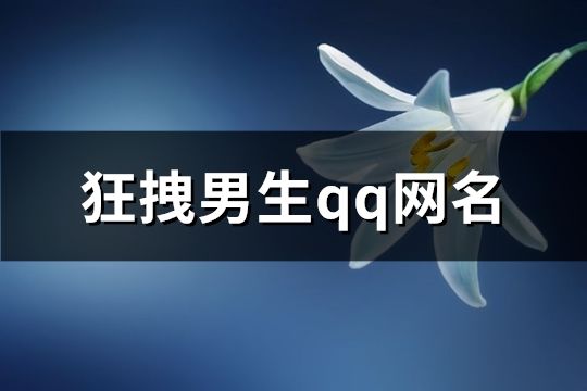 狂拽男生qq網名(84個)
