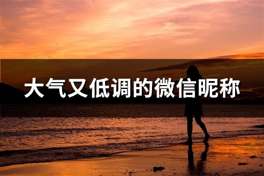 大氣又低調的微信昵稱(144個)