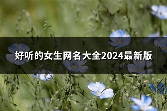 好聽的女生網(wǎng)名大全2024最新版(共227個)