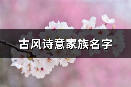 古風(fēng)詩意家族名字(852個(gè))
