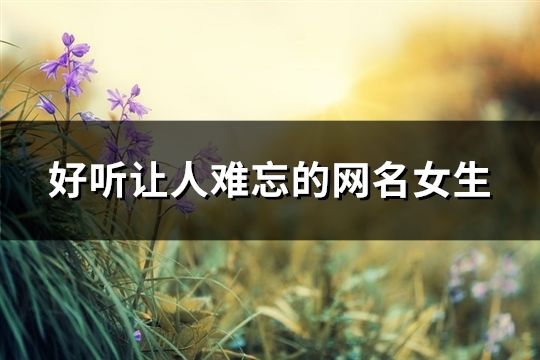 好聽讓人難忘的網名女生(精選236個)